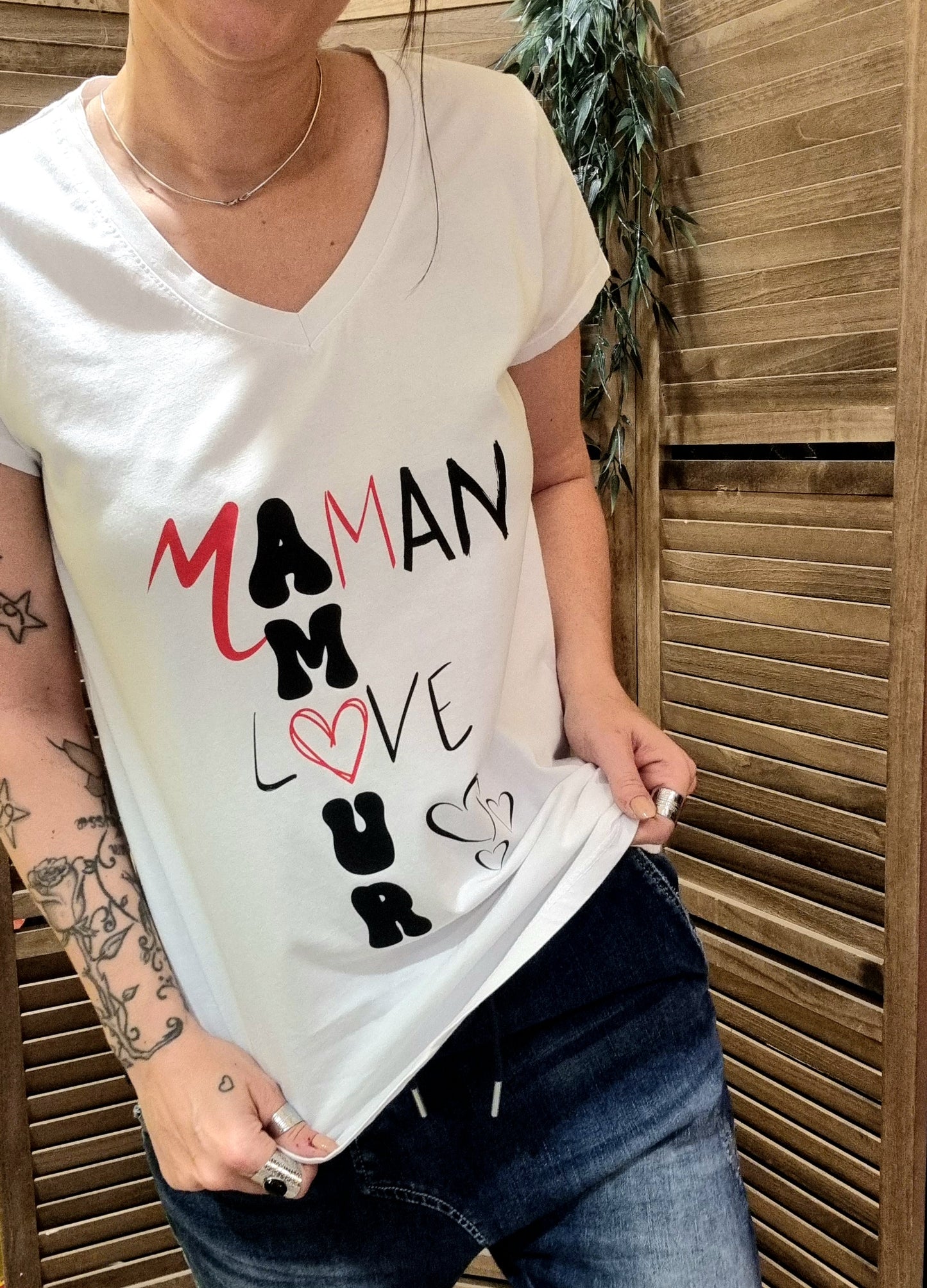 Tee Shirt Mama Love Blanc