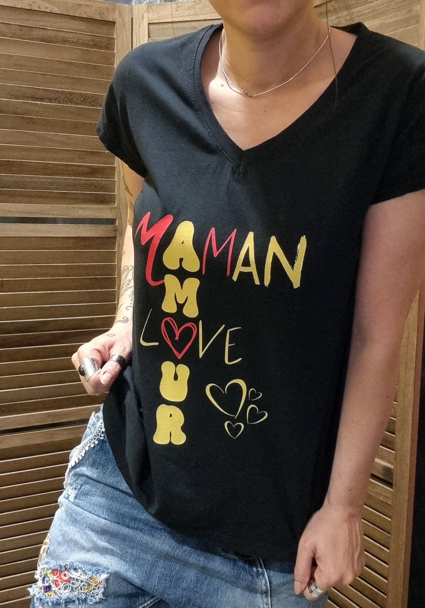 Tee Shirt Mama Love Noir
