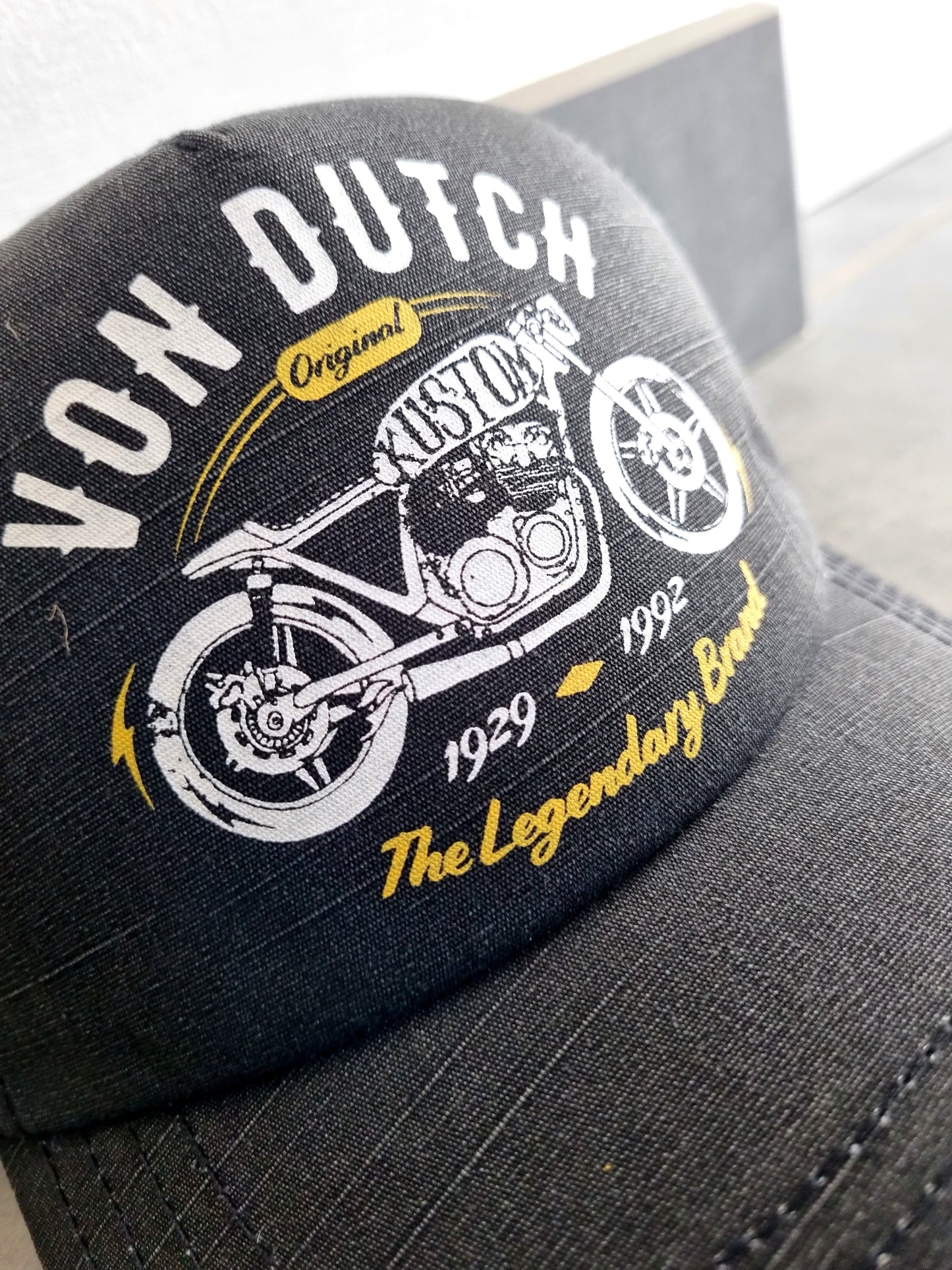 Casquette Von Dutch Baseball Trucker Moto Noir