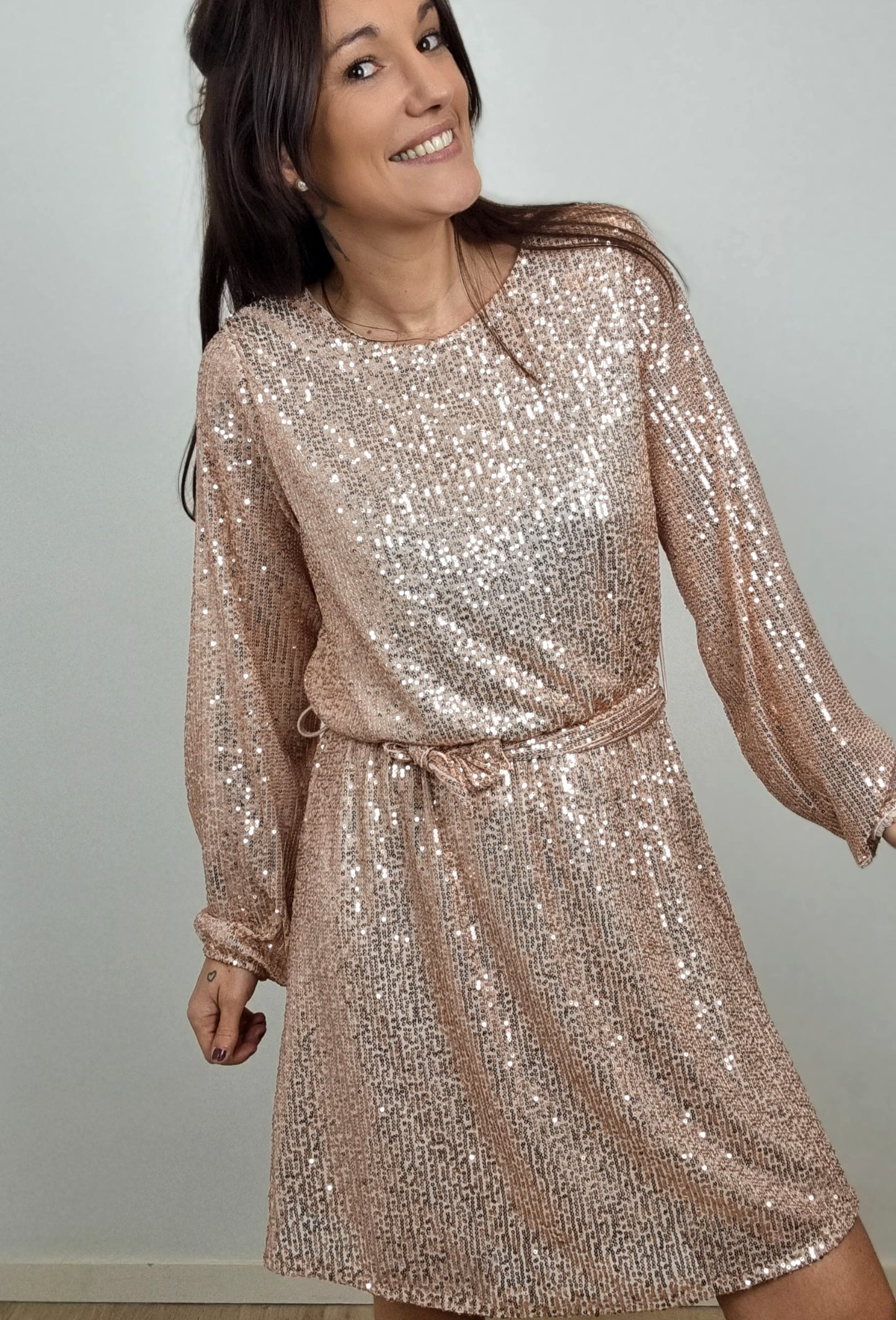 Robe Lesly Paillettes Champagne