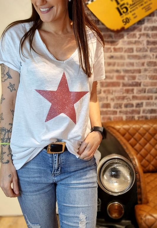 Tee Shirt Star Rose